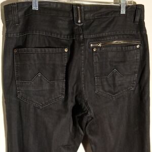 Men's Black Jeans Slim Straight Fair Condition Leg in Seam 31 In Like No Stretch